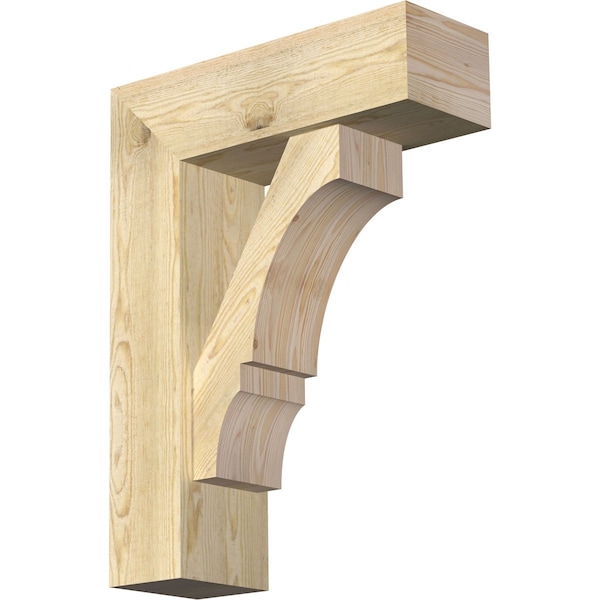 Ekena Millwork Balboa Block Rough Sawn Bracket w/ Offset Brace, Douglas Fir, 8"W x 24"D x 32"H BKT0806X24X32BOA05RDF - main